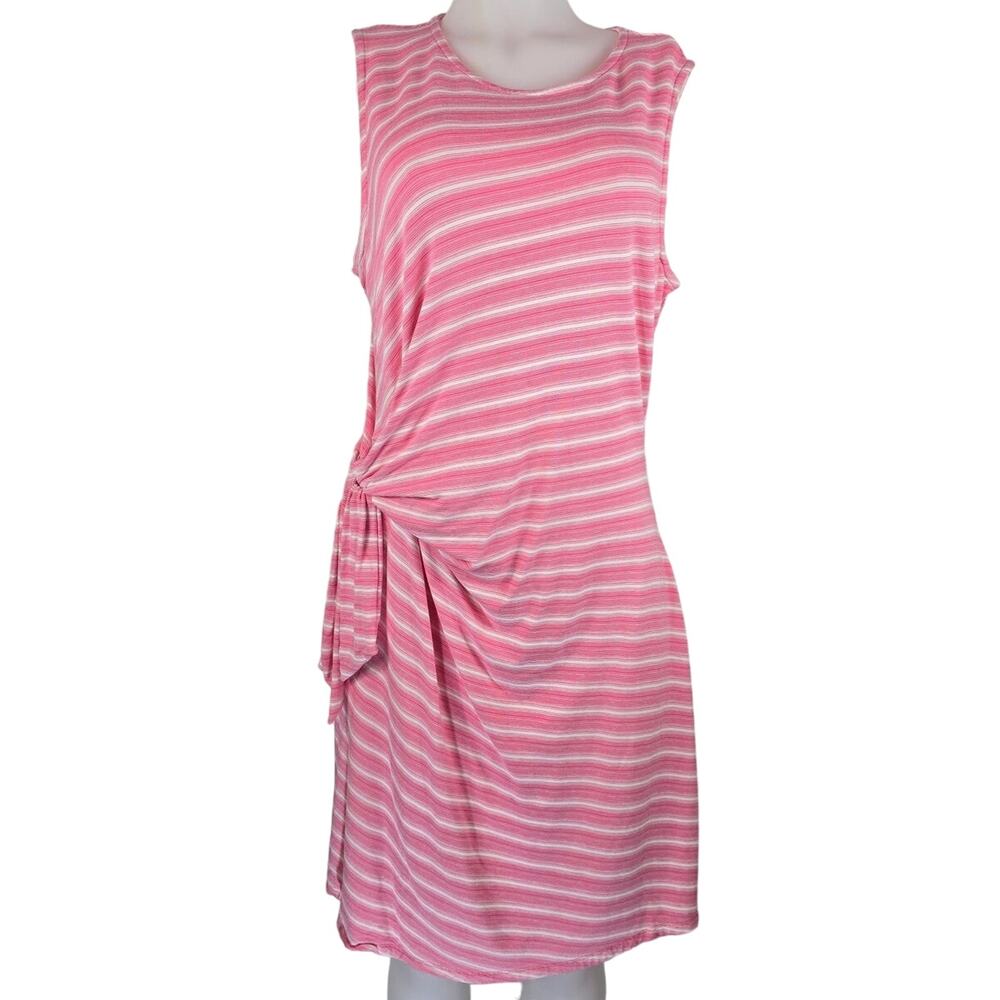 Talbots Pink Strips Side Tye Summer Slimming Women's Dress XLP